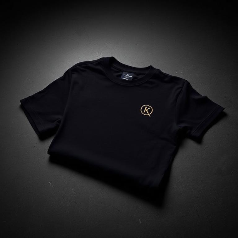 Black LUGURUBEATS t-shirt with gold logo